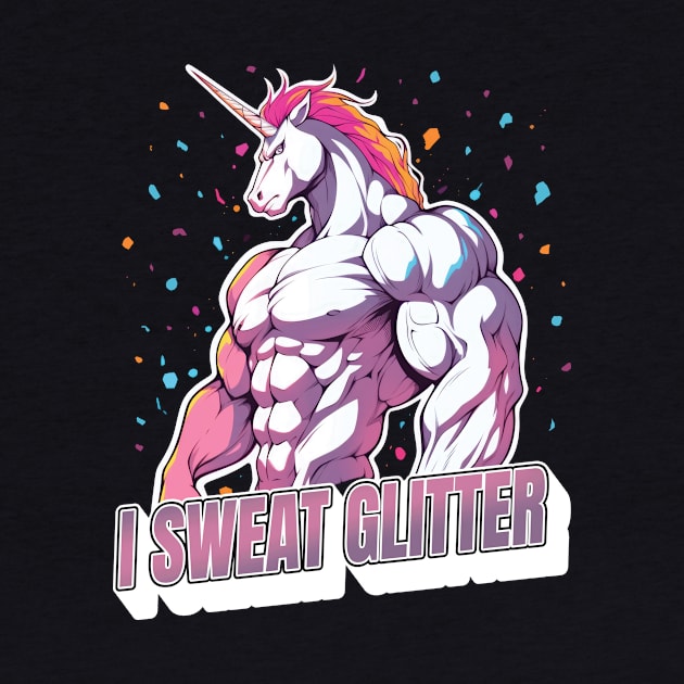 Unicorn I Sweat Glitter Funny Gym Workout by Artmoo